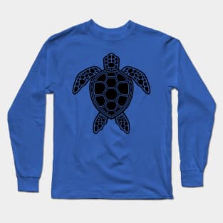 Green Sea Turtle Design - Black Long Sleeve T-Shirt